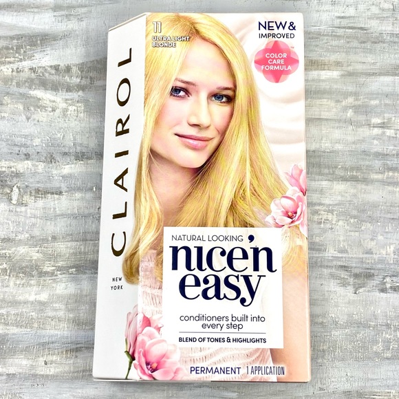 NWT Clairol Nice ‘n Easy 11 Ultra Light Blonde Permanent Hair Color Gray Cover - Picture 2 of 10